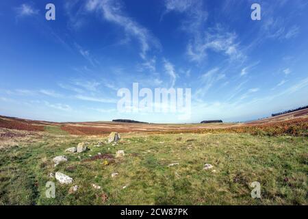 Moor Divock Cairn Circle, Barton Fell, Cumbria Großbritannien Stockfoto