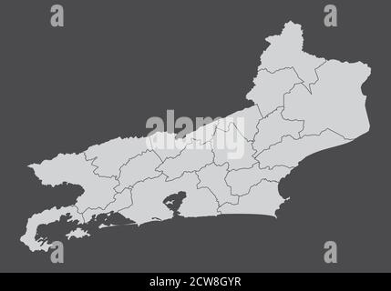 Rio de Janeiro State Regionen Karte Stock Vektor