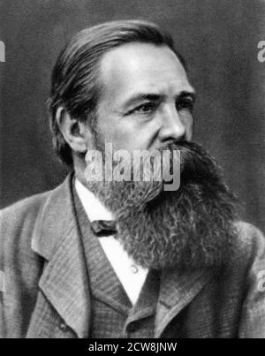 Friedrich Engels. Porträt des deutschen sozialistischen Philosophen Friedrich Engels (1820-1895), Stockfoto