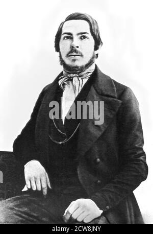 Friedrich Engels. Porträt des deutschen sozialistischen Philosophen Friedrich Engels (1820-1895) als junger Mann Stockfoto