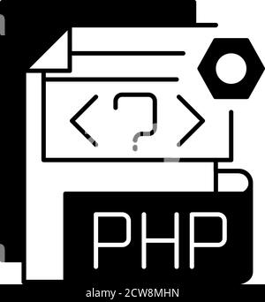 PHP-Datei schwarzes lineares Symbol Stock Vektor
