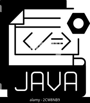 JAVA-Datei schwarzes lineares Symbol Stock Vektor