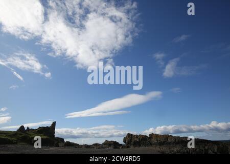 Dunure Castle, Ayrshire, Westküste von Schottland, Großbritannien. Ruine an der Küste und an den Klippen Stockfoto