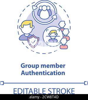 Symbol für das Authentifizierungskonzept für Gruppenmitglieder Stock Vektor