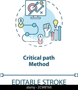Symbol für das Konzept der Methode des kritischen Pfads Stock Vektor