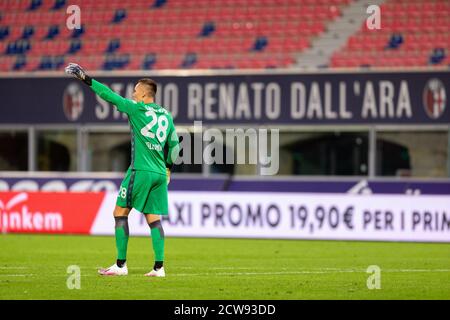 Bologna, Italien, 28 Sep 2020, Lukasz Skorupski (Bologna FC) während Bologna gegen Parma, italienische Fußballserie A Spiel - Credit: LM/Francesco Scaccianoce/Alamy Live News Stockfoto