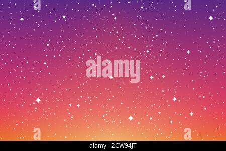 Leerraum im Hintergrund. Bunte Galaxie mit leuchtenden Sternen. Abstrakter heller Nebel. Sternenklare futuristische Kulisse. Magischer Sternenstaub für Poster. Vektor Stock Vektor