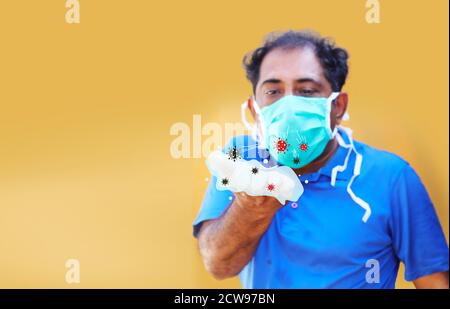 Corona Virus Vorsichtsmaßnahmen und Sicherheitskonzept. Waschen Sie Ihre Hände Richtig, Coronavirus 2019 Stockfoto