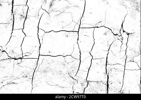 Detaillierte Nahaufnahme von ausgetrockneten Lehmboden Rissbildung Stockfoto