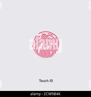 Vector Fingerabdruck Scanning Identifikation biometrisches System. Stock Vektor