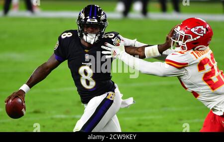 Kansas City Chiefs safety Juan Thornhill (22) runs during an NFL football  game against the Washington Football Team, Sunday, Oct. 17, 2021 in  Landover, Md. (AP Photo/Daniel Kucin Jr Stock Photo - Alamy