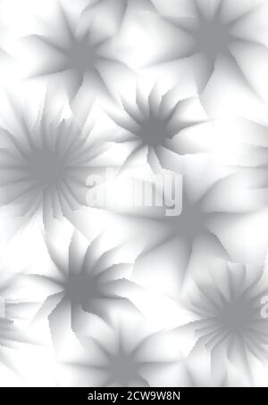 Nahtlose Textur mit grauen Blumen auf weißem Hintergrund. Vektor-Muster für Tapeten, Stoffe und Ihre Kreativität Stock Vektor