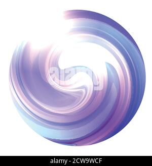 Kreis mit einem wirbelnden bunten Whirlpool. Das Objekt ist vom Hintergrund getrennt. Vektor-Element für Banner, Flyer und Ihre Designs. Stock Vektor