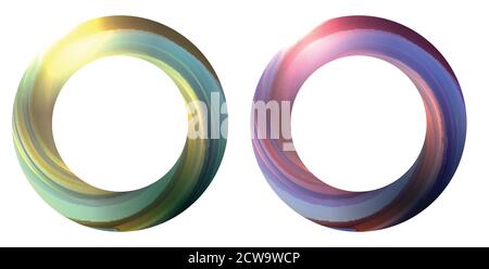 Set von runden Banner mit wirbelnden mehrfarbigen Whirlpool. Das Objekt ist vom Hintergrund getrennt. Vektor-Element für Banner, Flyer und Ihr Design Stock Vektor