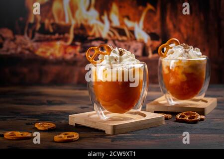 Gewürzkürbis Latte Getränk Stockfoto