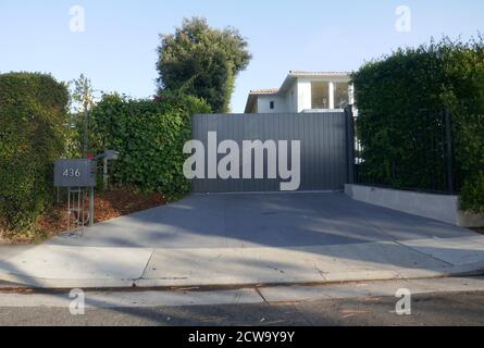 Santa Monica, Kalifornien, USA 28. September 2020 EINE allgemeine Sicht auf die Atmosphäre des ehemaligen Hauses des Schauspielers Jeff Bridges am 436 Adelaide Drive in Santa Monica, Kalifornien, USA. Foto von Barry King/Alamy Stockfoto Stockfoto