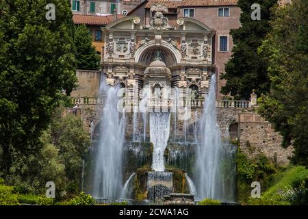 Neptun-Brunnen in der Villa D'Este in Latium Italien Stockfoto