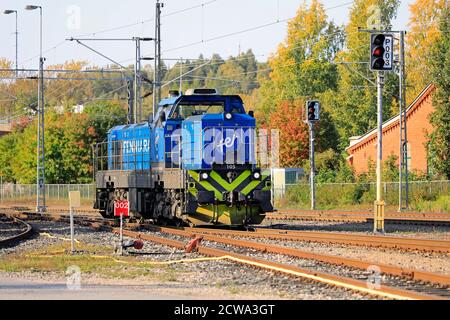 Fenniarail Klasse Dr18 No. 105, CZ Loco baute die Diesel-elektrische Lokomotive der finnischen Firma Fenniarail Oy, die in Salo, Finnland ankam. September 27, 2020. Stockfoto