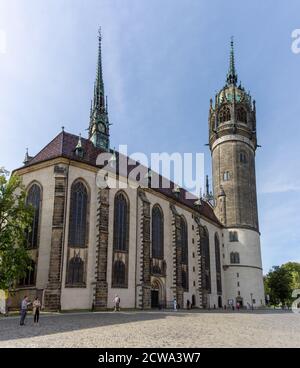 Wittenberg, S-A / Deutschland - 13. September 2020: Blick auf Martin Luthers Kirche in Wittenberg Stockfoto