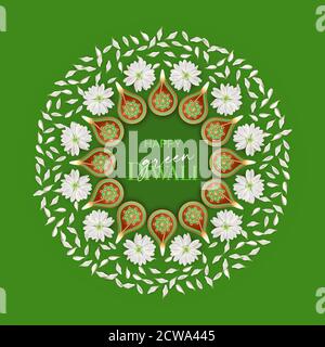 Green Diwali Festival Hintergrund Stock Vektor