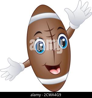 Vektor-Illustration von Cartoon American Football Charakter Stock Vektor