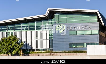 September 23, 2020 Fremont / CA / USA - Seagate Hauptsitz im Silicon Valley; Seagate Technology Plc ist ein amerikanisches Datenspeicherunternehmen Stockfoto