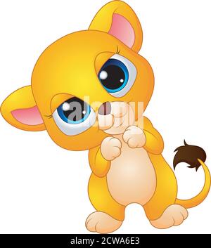 Vector illustration of Cute baby lion cartoon Stock Vektor