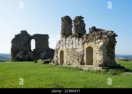 Sandal Castle, in der Nähe von Wakefield, West Yorkshire, England Stockfoto