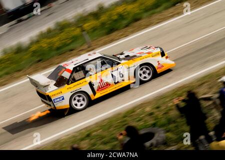 San Marino, Italien : 10. Oktober 2019 : Rallye Legende mit historischen und legendären Rallye-Autos - Audio Quattro Grup B Stockfoto