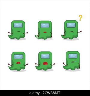 Cartoon Charakter des Geistes unter uns grün mit welchem Ausdruck Stock Vektor