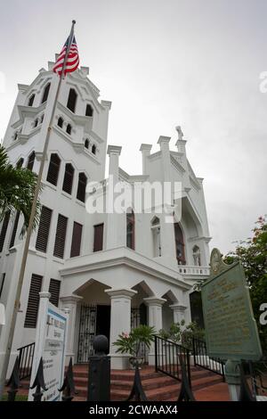Außenansicht der St. Paul's Episcopal Church in Key West, Florida Keys, Florida, USA Stockfoto