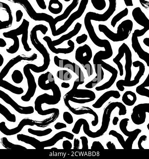 Unregelmäßige kreisförmige Linien Vektor nahtloses Muster. Stock Vektor