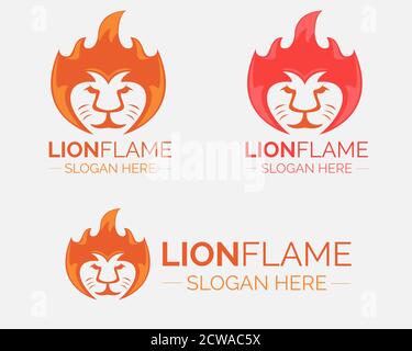 Illustration Vektor Design von Lion Flame Logo Vorlage für Unternehmen Oder Unternehmen Stock Vektor