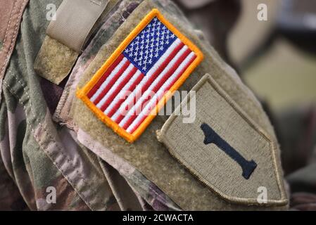 Die Streitkräfte der Vereinigten Staaten, Veteranen Tag, US-Soldat, US-Armee, Streitkräfte der Vereinigten Staaten von Amerika, Gedenktag. Memorial Day, USA Stockfoto