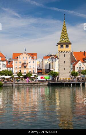 Seepromenade, Hafen, Insel Lindau, Lindau am Bodensee, Bodensee Region, Schwaben, Bayern, Deutschland, Europa Stockfoto