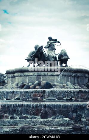 Kopenhagen, Dänemark - Gefion Brunnen in Nordre Toldbod Bereich neben Kastellet, 1897 Stockfoto