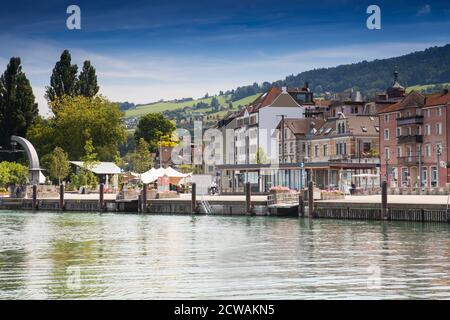 Seepromenade, Hafen, Rorschach, Bodensee, Kanton St. Gallen, Schweiz, Europa Stockfoto