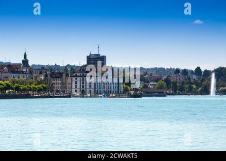 Seepromenade, Hafen, Rorschach, Bodensee, Kanton St. Gallen, Schweiz, Europa Stockfoto