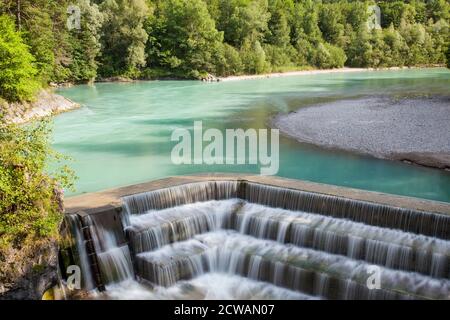 Lech Falls, Lech River, Füssen, Ostallgäu, Allgäu, Schwabien, Bayern, Deutschland, Europa Stockfoto