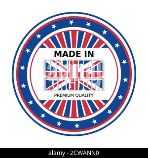 Vektorgrafik, hergestellt in Großbritannien, Premium-Qualität. Perfekt für jeden Einsatz. Stock Vektor