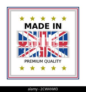 Vektorgrafik, hergestellt in Großbritannien, Premium-Qualität. Perfekt für jeden Einsatz. Stock Vektor