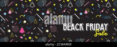 Black friday Social Media-Banner. Werbematerial für das neue Jahr in sozialen Medien. Vektorgrafik Stock Vektor