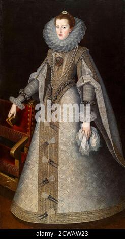 Königin Margarete von Spanien (1584-1611), Margarete von Österreich, Königin Consort von Spanien und Portugal, Porträtmalerei von Andrés López Polanco, 1601-1611 Stockfoto