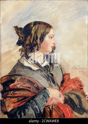 Königin Victoria des Vereinigten Königreichs (1819-1901) als junge Frau, Porträtmalerei von Franz Xaver Winterhalter, 1843 Stockfoto