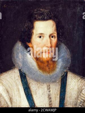 Robert Devereux (1565–1601), 2. Earl of Essex, englischer Adliger und Favorit von Königin Elisabeth I., Porträtgemälde von Studio of Marcus Gheeraerts the Younger, 1599 Stockfoto
