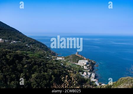 Corsica Cap Blick von Canari Dorf Stockfoto