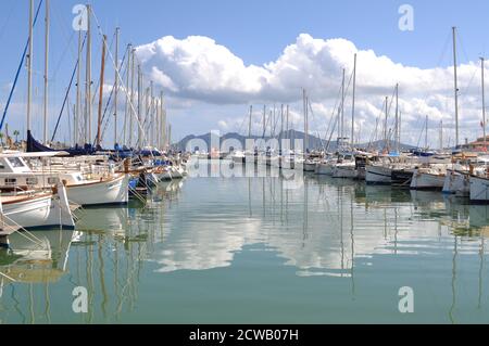 Puerto Pollensa Hafen Mallorca Stockfoto