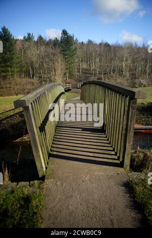 Parc Cwm Darran, ein friedlicher Landpark, der im Daran Valley, zwei Meilen nördlich von Bargoed, versteckt liegt. Stockfoto