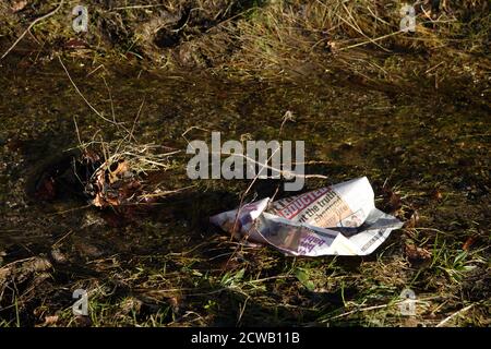 Parc Cwm Darran, ein friedlicher Landpark, der im Daran Valley, zwei Meilen nördlich von Bargoed, versteckt liegt. Stockfoto