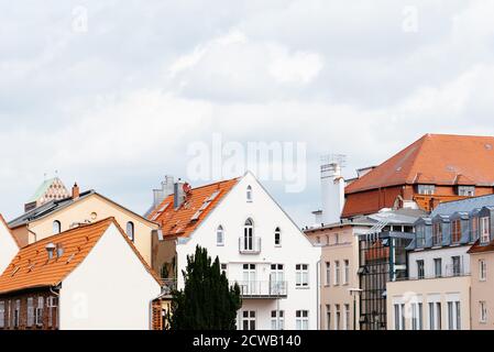 Stadtbild der historischen europäischen Stadt. Wismar, Deutschland. Stockfoto